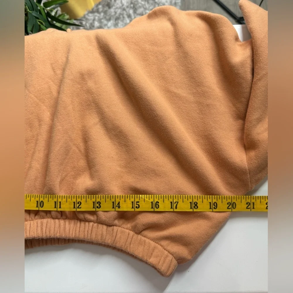 DONNI. Women’s Vintage Fleece Gem Cropped Hoodie in Penny Sz XS